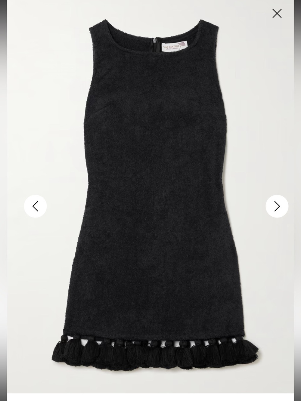 NEW Cap D’Antibes Tasseled Cotton Terry Mini Dress XS